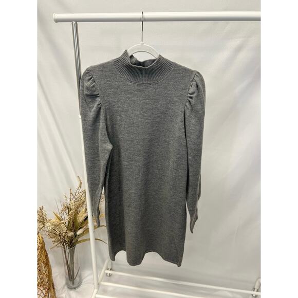 WAYF | Gray Mock Neck Sweater Dress - Picture 2 of 4